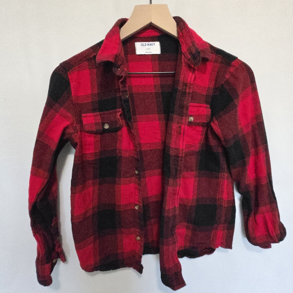 Old Navy Classic Red and Black Checkered Shirt